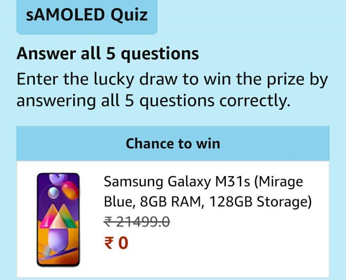 Amazon Samsung Quiz