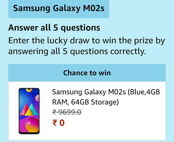 Amazon Galaxy M02S Quiz