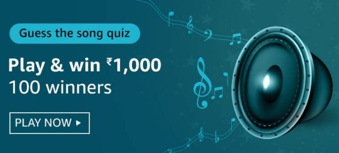 Amazon Guess The Song Quiz