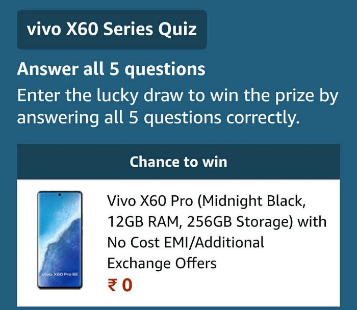 Amazon Vivo X60 Series Quiz
