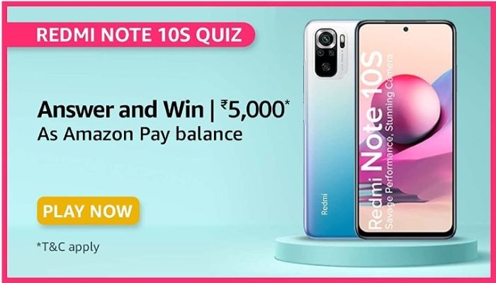 Amazon Redmi Note 10S Quiz Answers