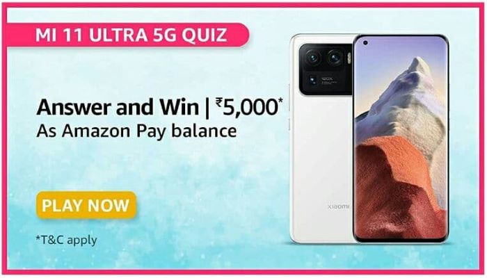 Amazon Mi 11 Ultra 5G Quiz